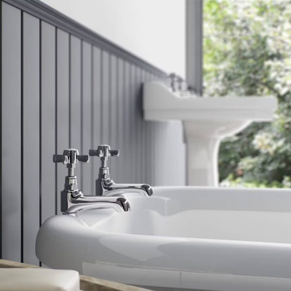 Orchard Dulwich Bath Pillar Taps   Chrome - Image 4