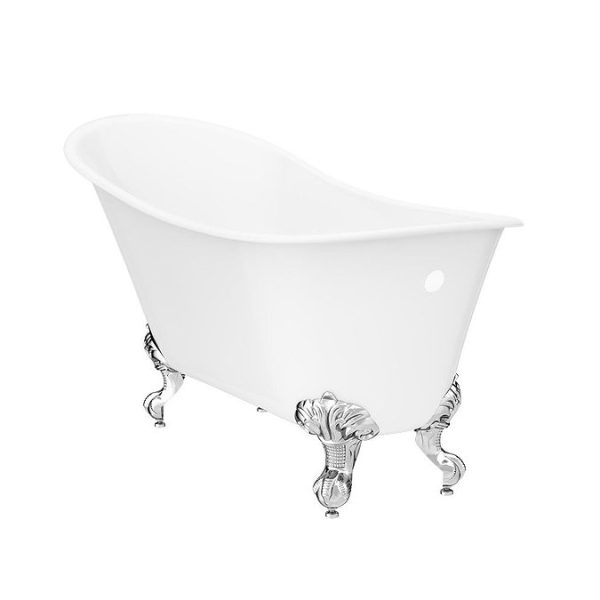 Harlow 1610 x 705mm Slipper Bath + Chrome Leg Set - Image 5