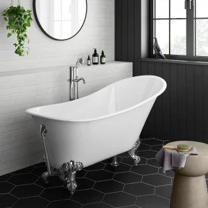 Harlow 1610 x 705mm Slipper Bath + Chrome Leg Set