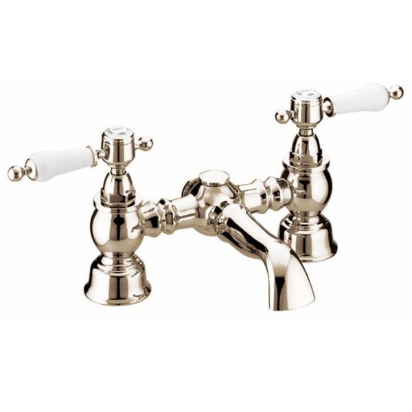 Heritage   Glastonbury Bath Filler   Vintage Gold