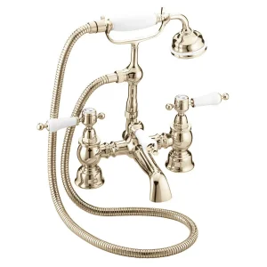 Heritage   Glastonbury Bath Shower Mixer   Vintage Gold