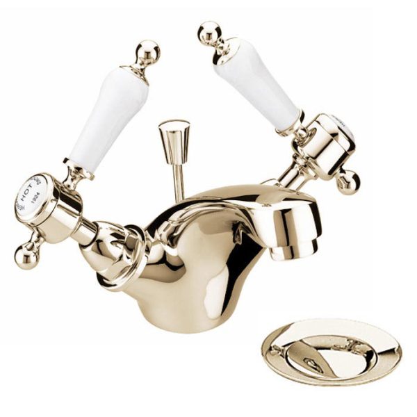 Heritage   Glastonbury Mono Basin Mixer with Pop up Waste   Vintage Gold