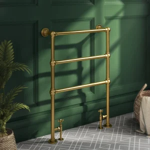Hamilton Traditional Vintage Gold Floor Mounted Towel Rail 967 x 674mm