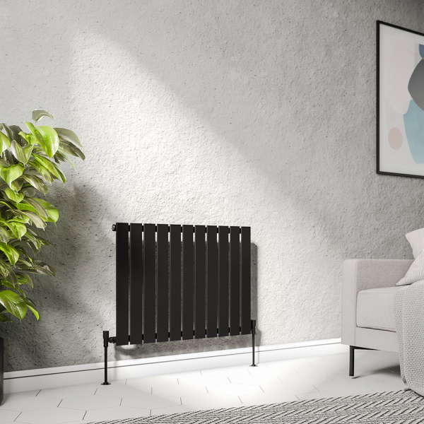 Urban Horizontal Radiator   Matt Black   Single Panel (600mm High) 836mm Wide