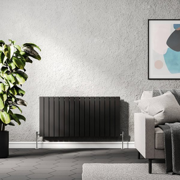Urban Horizontal Radiator   Matt Black   Single Panel (600mm High) 1216mm Wide - Image 2