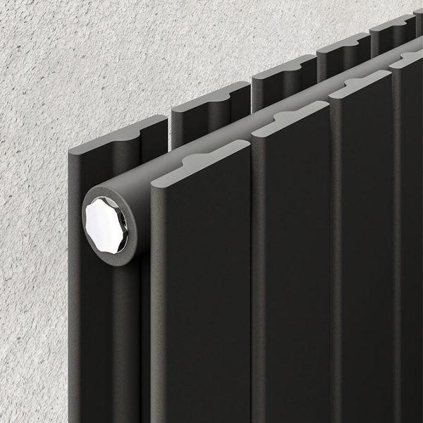 Urban Vertical Radiator   Matt Black   Double Panel (1600mm High) 608mm Wide - Image 5