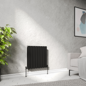 Urban Horizontal Radiator   Matt Black   Double Panel (600mm High) 608mm Wide