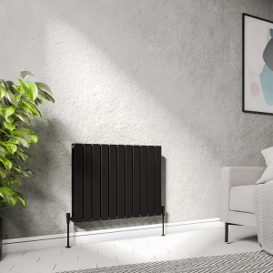 Urban Horizontal Radiator   Matt Black   Double Panel (600mm High) 836mm Wide