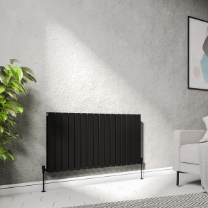 Urban Horizontal Radiator   Matt Black   Double Panel (600mm High) 1216mm Wide
