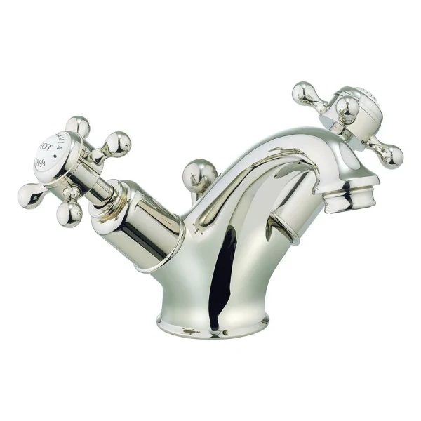 Crosswater   Belgravia Crosshead Monobloc Basin Mixer with Pop up Waste   Nickel