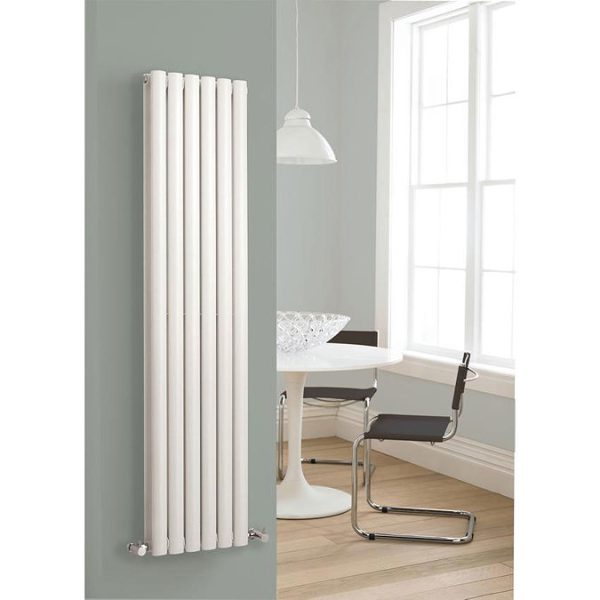 Hudson Reed Revive 1800 x 354mm Vertical Double Panel Designer Radiator   Gloss White - Image 4