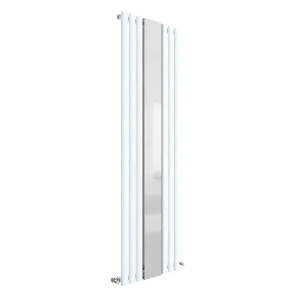 Hudson Reed Revive 1800 x 499mm Single Panel Designer Radiator with Mirror   Gloss White