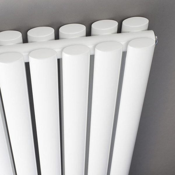 Hudson Reed Revive 1800 x 499mm Double Panel Designer Radiator with Mirror   Gloss White - Image 2