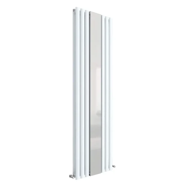 Hudson Reed Revive 1800 x 499mm Double Panel Designer Radiator with Mirror   Gloss White