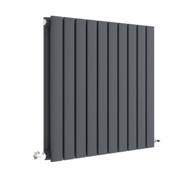 Hudson Reed Sloane 600 x 586mm Horizontal Double Panel Radiator   Anthracite