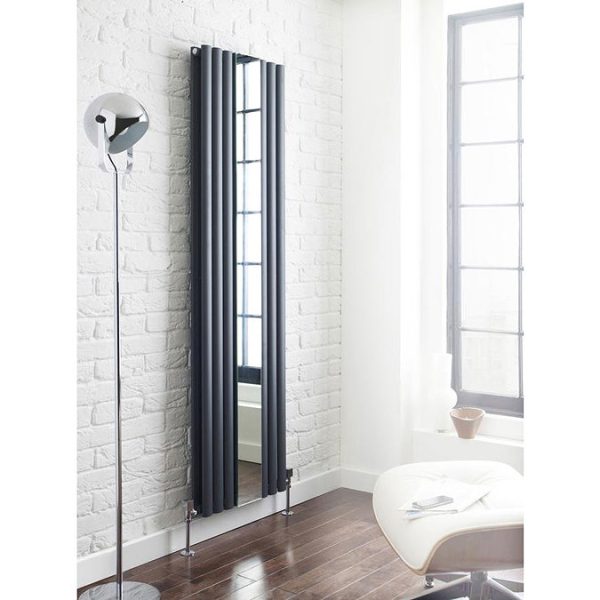 Hudson Reed Revive Single Panel Designer Radiator with Mirror   Anthracite - Image 2