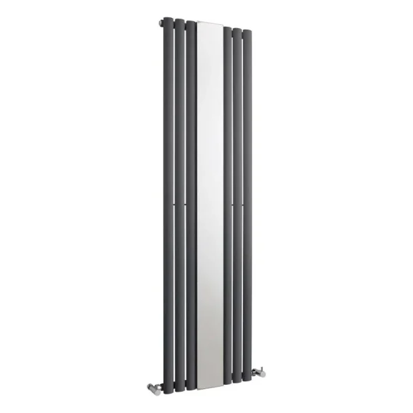 Hudson Reed Revive Single Panel Designer Radiator with Mirror   Anthracite