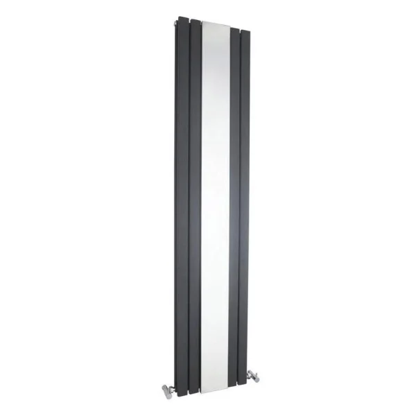 Hudson Reed Sloane Double Panel Radiator with Mirror 1800 x 381mm   Anthracite