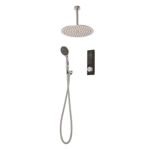Triton HOME Digital Mixer Shower Pumped All in One with Round Fixed Head & Outlet Elbow Handset Holder (Low Pressure Gravity)