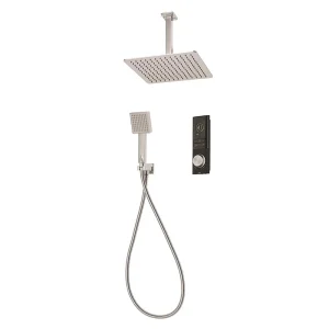 Triton HOME Digital Mixer Shower All in One with Square Fixed Head & Outlet Elbow Handset Holder (High Pressure)