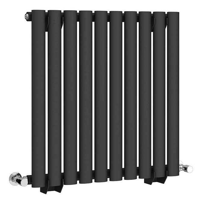 Metro Horizontal Radiator Matt Black Single Panel (600mm High) 590mm Wide - Image 4