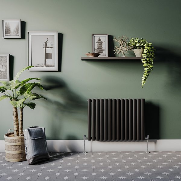 Metro Horizontal Radiator   Matt Black   Single Panel (600mm High) 826mm Wide - Image 2