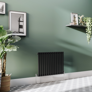 Metro Horizontal Radiator   Matt Black   Single Panel (600mm High) 826mm Wide