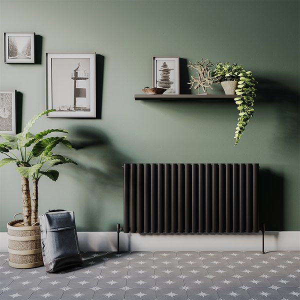 Metro Horizontal Radiator   Matt Black   Single Panel (600mm High) 1180mm Wide - Image 2