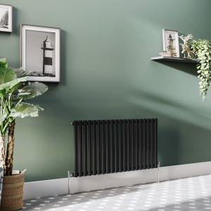 Metro Horizontal Radiator   Matt Black   Single Panel (600mm High) 1180mm Wide