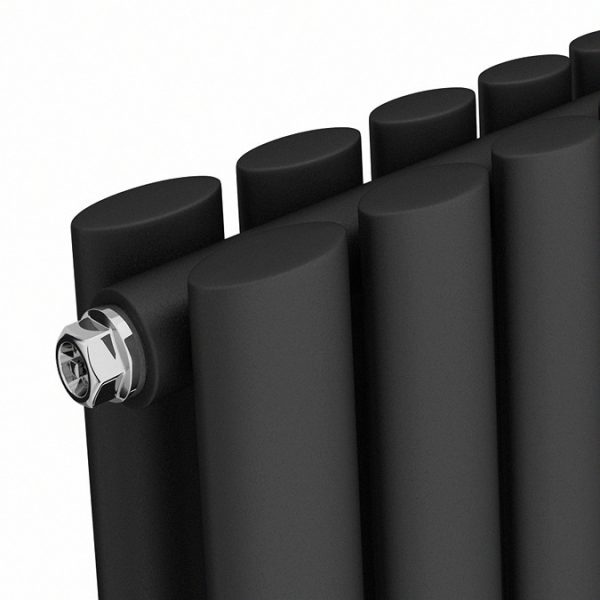 Metro Vertical Radiator   Matt Black   Double Panel (1600mm High) 413mm Wide - Image 3
