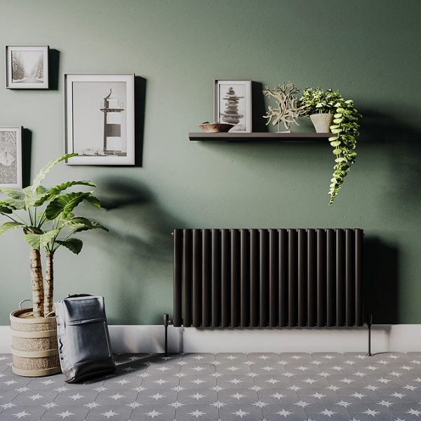 Metro Horizontal Radiator   Matt Black   Double Panel (600mm High) 1180mm Wide - Image 2