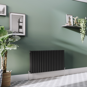 Metro Horizontal Radiator   Matt Black   Double Panel (600mm High) 1180mm Wide
