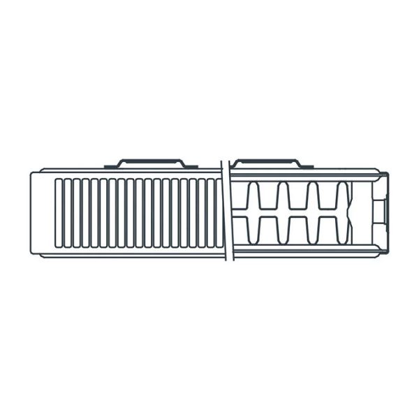 Stelrad 600 x 1200mm Compact Horizontal Line Concept K2 Type 22 Anthracite Double Panel Radiator - Image 2