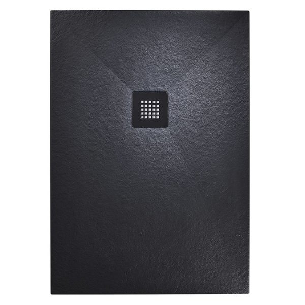Hudson Reed Matt Black 1400 x 900mm Sliding Door Shower Enclosure + Black Tray - Image 2