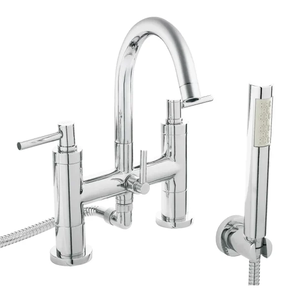 Hudson Reed   Tec Lever Bath Shower Mixer with swivel spout, shower kit & wall bracket