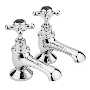 Hudson Reed Topaz Black Basin Taps   Chrome