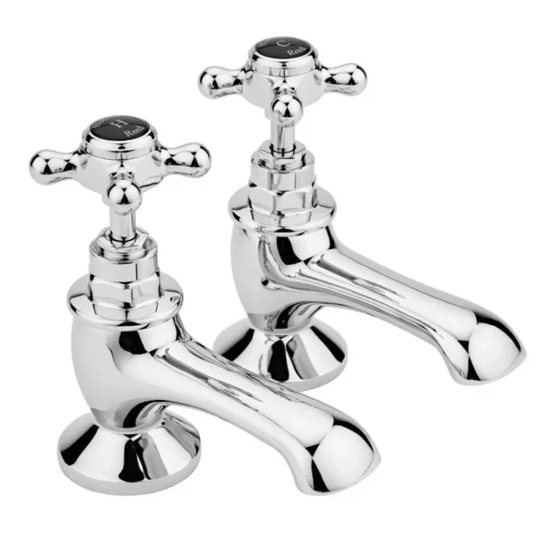 Hudson Reed Topaz Black Basin Taps   Chrome