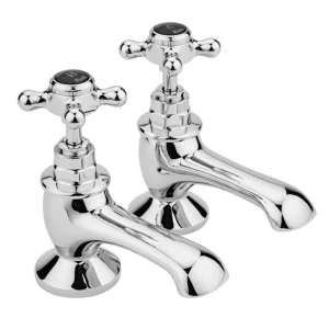 Hudson Reed Topaz Black Bath Taps   Chrome