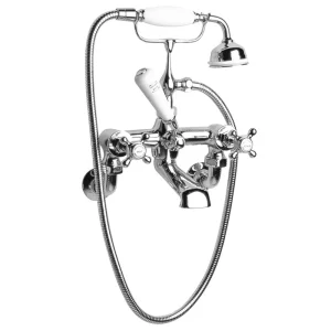 Hudson Reed Topaz Wall Mounted Bath Shower Mixer with Shower Kit   Chrome