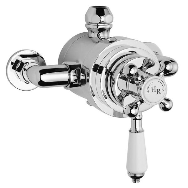 Hudson Reed Traditional Dual Exposed Thermostatic Shower Valve + Rigid Riser Kit - Image 3
