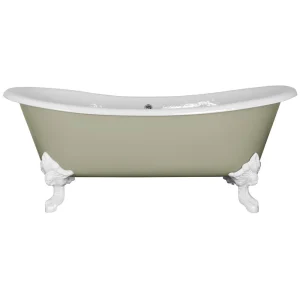Hurlingham Tebb 0TH Cast Iron Roll Top Bath (1840x780mm) with White Feet