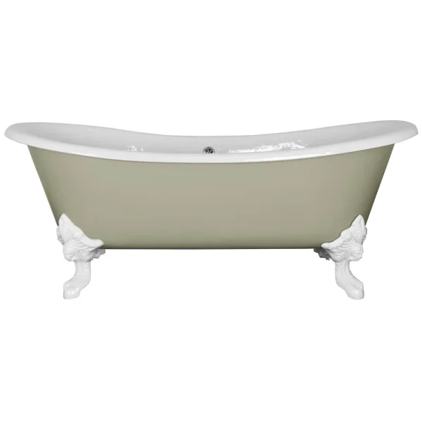 Hurlingham Tebb 0TH Cast Iron Roll Top Bath (1840x780mm) with White Feet