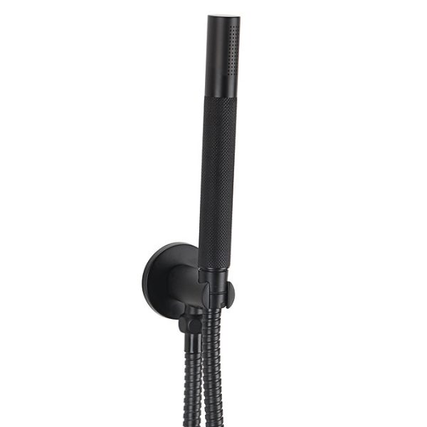 Huxley Matt Black Round Thermostatic Shower Pack with Head + Handset - Image 4