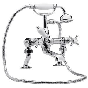 Nuie Luxury Beaumont 3/4 Inch Cranked Bath Shower Mixer   Chrome