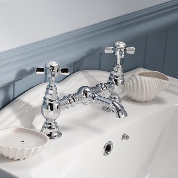 Nuie Luxury Beaumont Bridge Basin Mixer   Chrome - Image 2