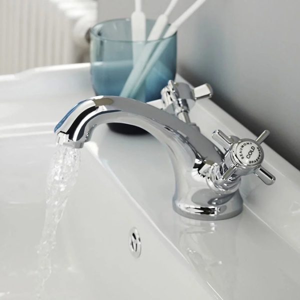 Nuie Traditional Beaumont Mono Basin Mixer Tap + Pop Up Waste - Image 2