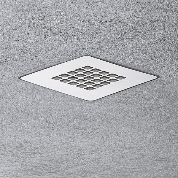 Imperia 1200 x 800mm Graphite Slate Effect Rectangular Tray + Chrome Waste - Image 8