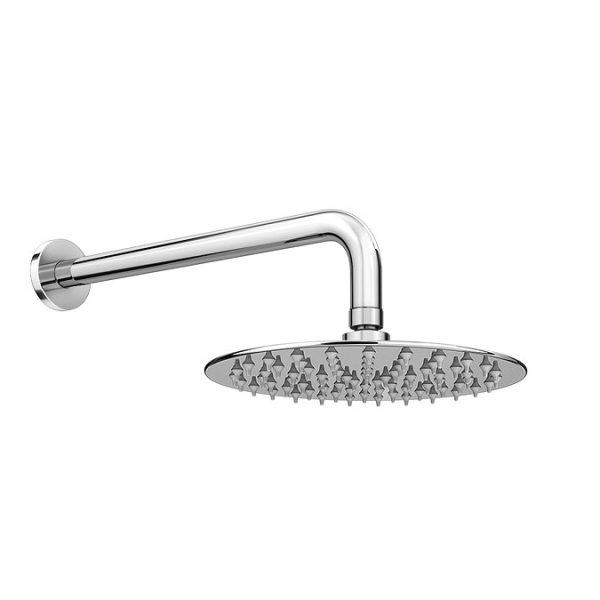 Arezzo Chrome Industrial Style Shower System with Dual Concealed Valve + Fixed Head - Image 5