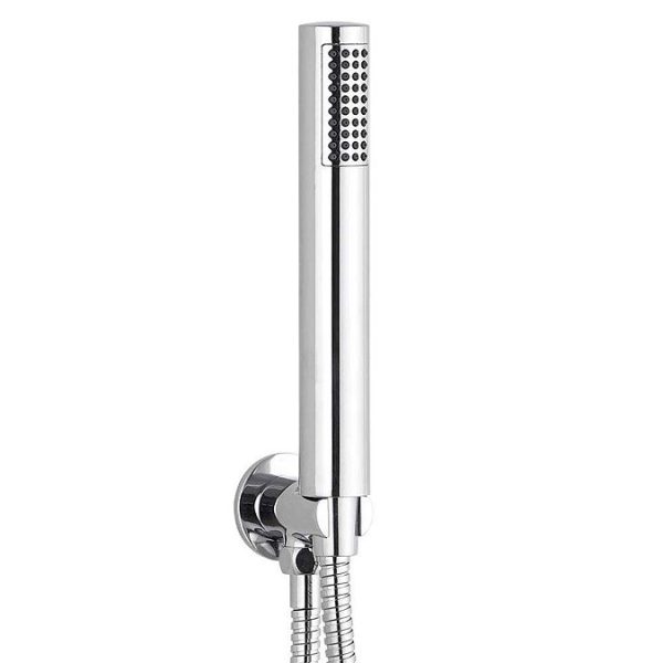 Arezzo Chrome Industrial Style Shower System with Concealed Valve, Head + Handset - Image 7