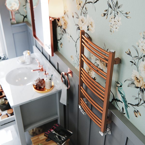 Terma Jade True Copper Heated Towel Rail 753 x 400mm - Image 3